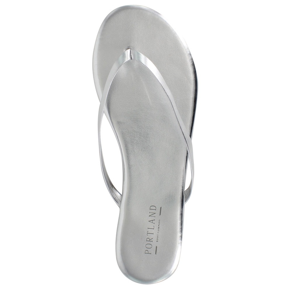New Metallic Silver Flip Flops